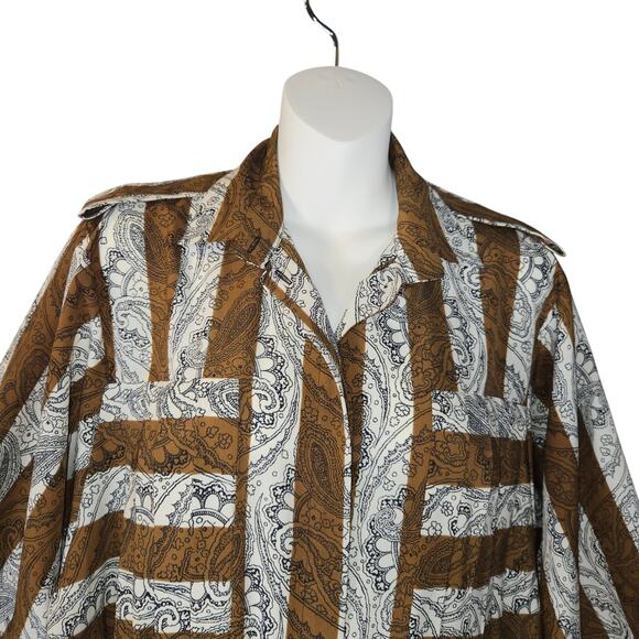 Vtg Marina de Rosa Women M Silk Blend Dress Paisley Acadamia Career Lightweight - Picture 4 of 16